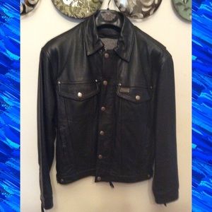 Harley Leather & Fleece Lined Mens Moto Jacket